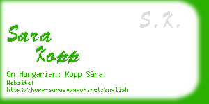 sara kopp business card