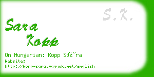 sara kopp business card